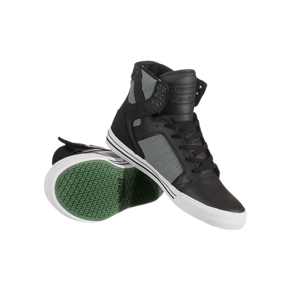 Baskets Montantes Supra SkyTop Noir Grise Black/Grey Homme | PTO-46525087